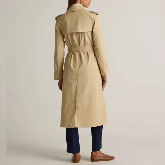 BRAND NEW Quince Beige Double-Breasted Trench Coat in XL - Picture 4 of 12